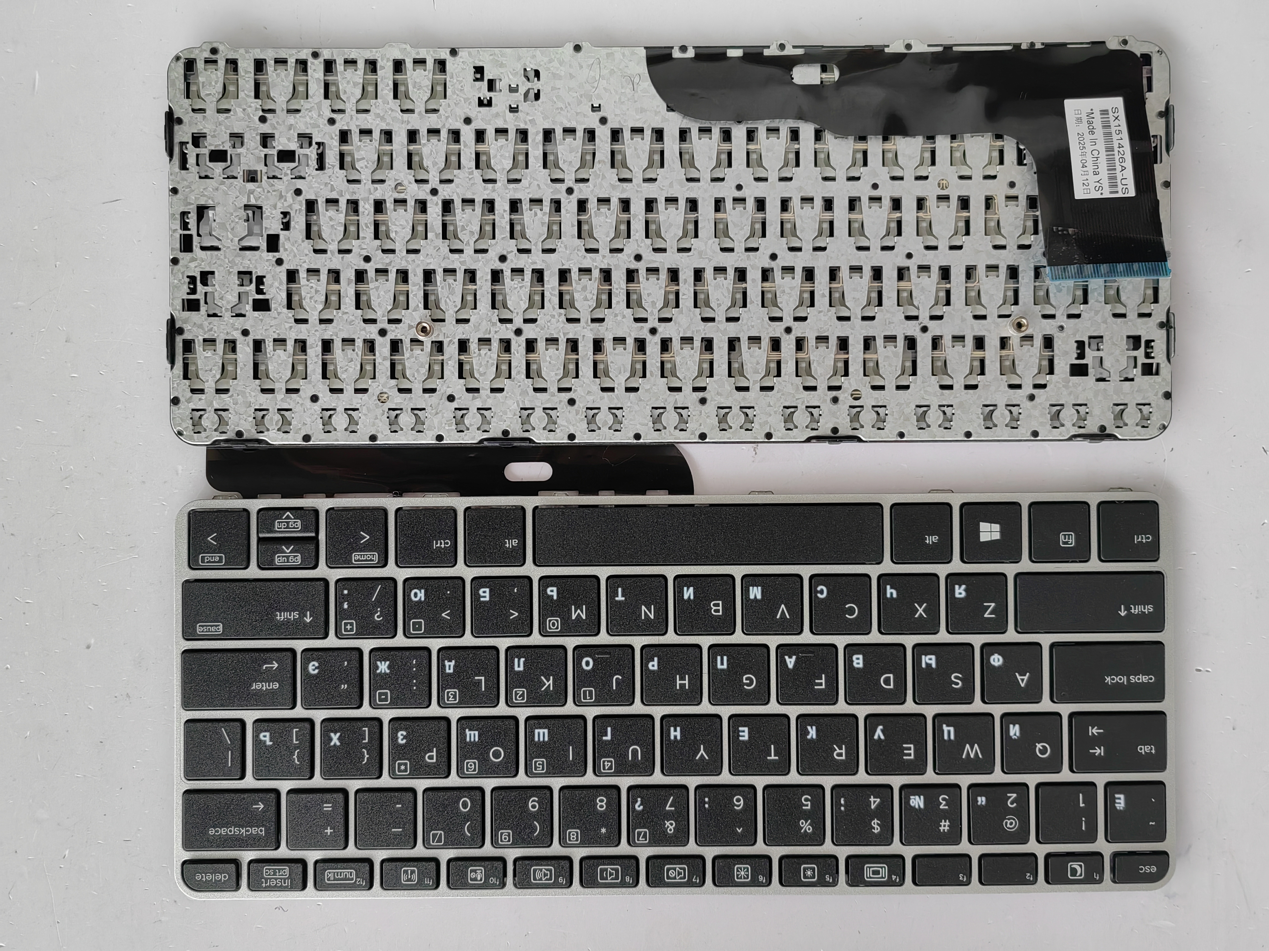 Picture of New Replacement Laptop Keyboard For HP 820G3/820G4/725G3/725G4/828G3/828G4 SILVER FRAME BLACK (OEM) RU Layout